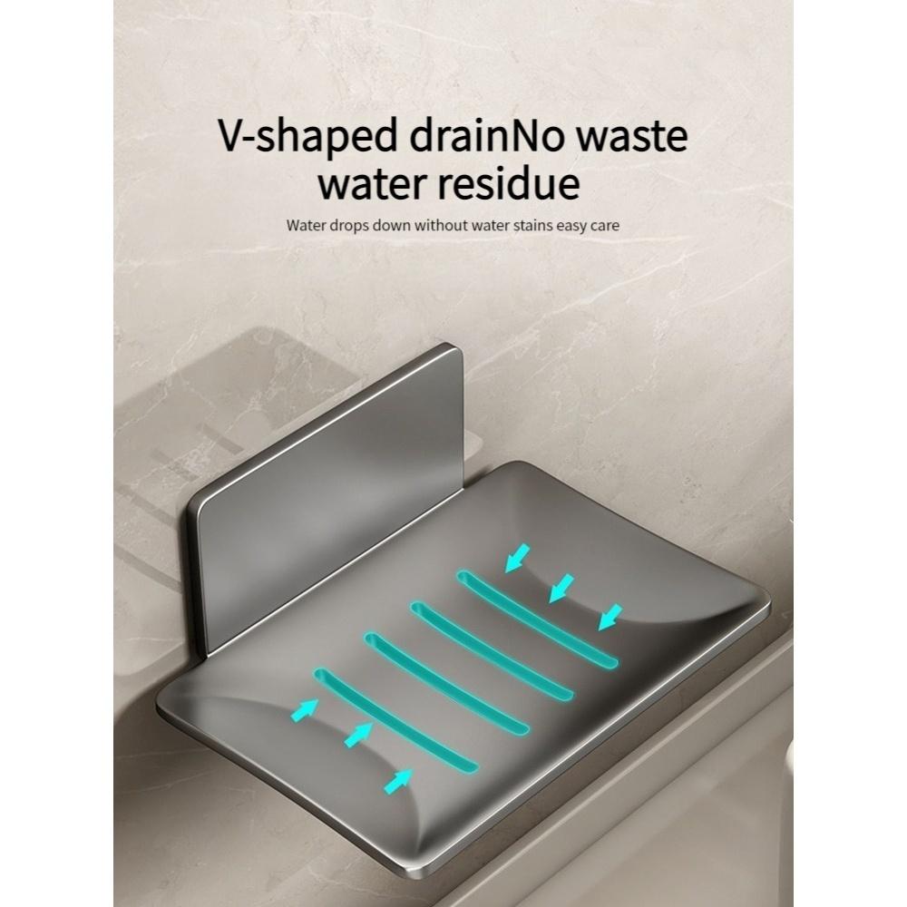 Bathroom Soap Box, No Need To Drill Holes for Draining, Soap Dish, Bathroom Storage Rack, Household Wall Hanging, Wall Layering