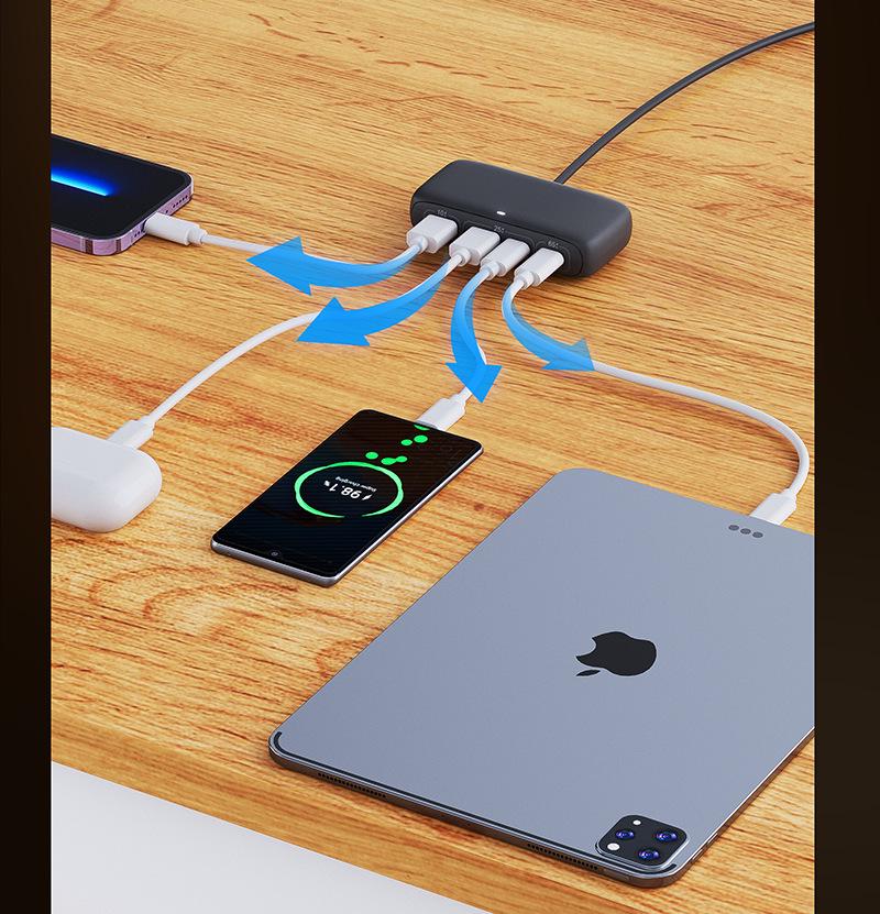 100W Type-C Fast Charging 4-Port Hub Dock for Laptops & Phones
