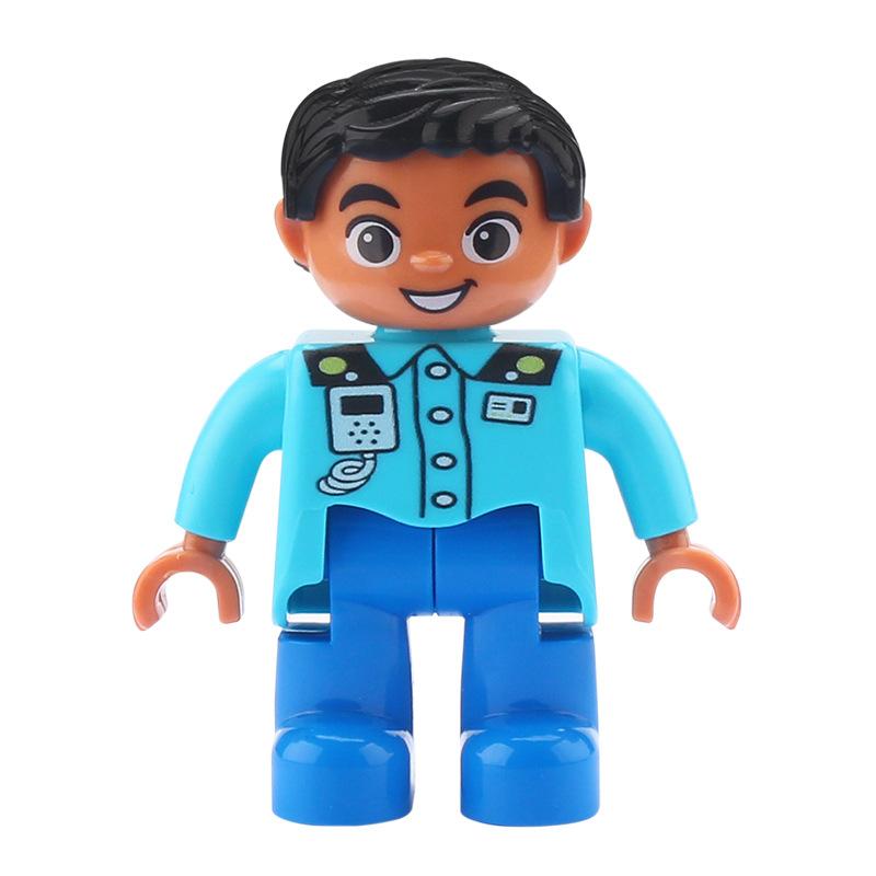 Big Building Blocks Boy Girls Family Policemen Figures Doll Compatible Duplos Children Kids Self Locking Bricks Assemble Toys
