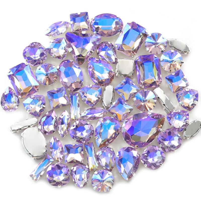Mixed Claw Drill Glass Plated AB Crystal Sewing Drill Rhinestones Single Claw DIY Jewelry Accessories Wedding Clothing Accessories