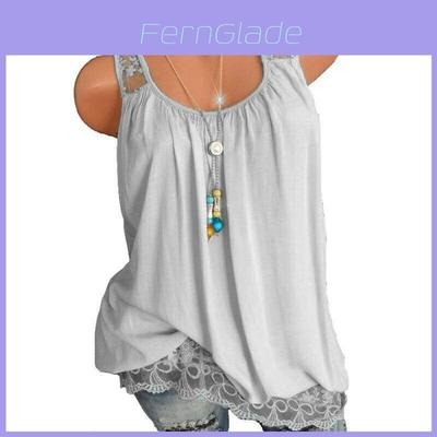Premium Quality Sexy Women's Summer Sleeveless Lace T-shirt Vest For Effortless Style
