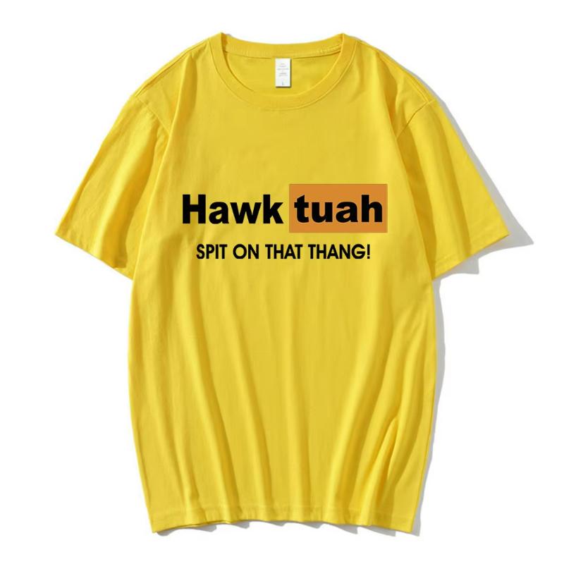 Hawk Tuah Spit on That Thing T Shirt Funny Meme Print T-shirt Men Women Casual Cotton Oversized Short Sleeve T-shirts Streetwear