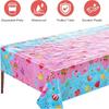 2 PCS Candyland Plastic Tablecloth Candy Theme Party Decorations Colorful Lollipop Table Covers Sweet Table Cloth for Candy Land Party Birthday Baby