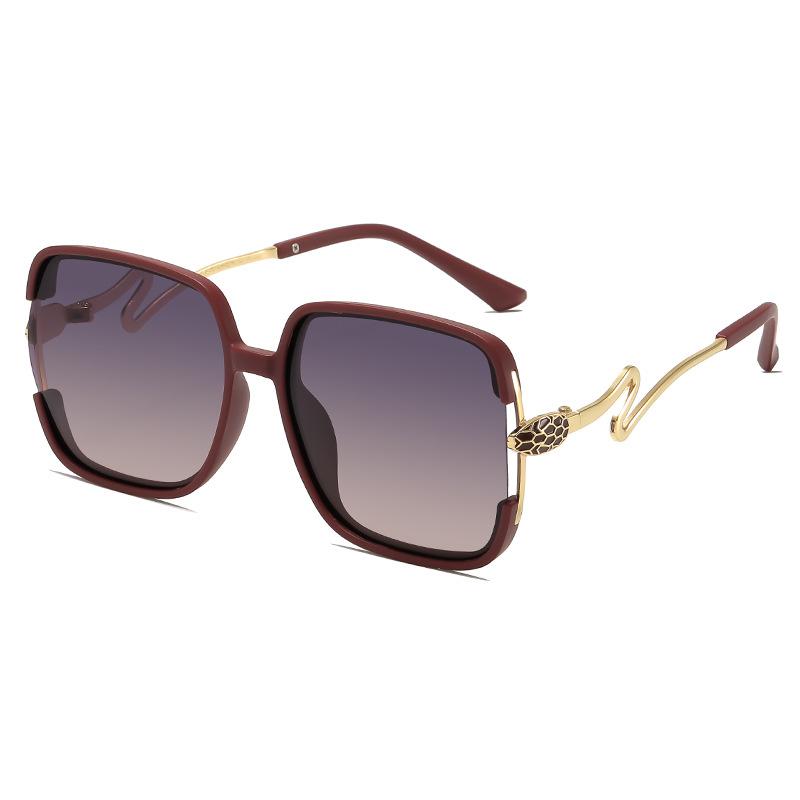 White Snake Sunglasses Casual Features Mysterious Cobra Large Frame Sunglasses Retro Pull Wind Women'S Style Glasses