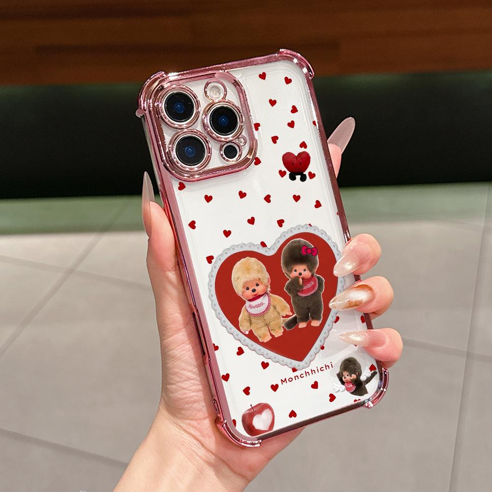 

Cute Monchhichis New Ins Phone Case for Samsung Galaxy S26 S25 S24 S23 S22 S21 S20 FE Ultra Plus 5G Anti-drop Transparent Cover Galaxy S26