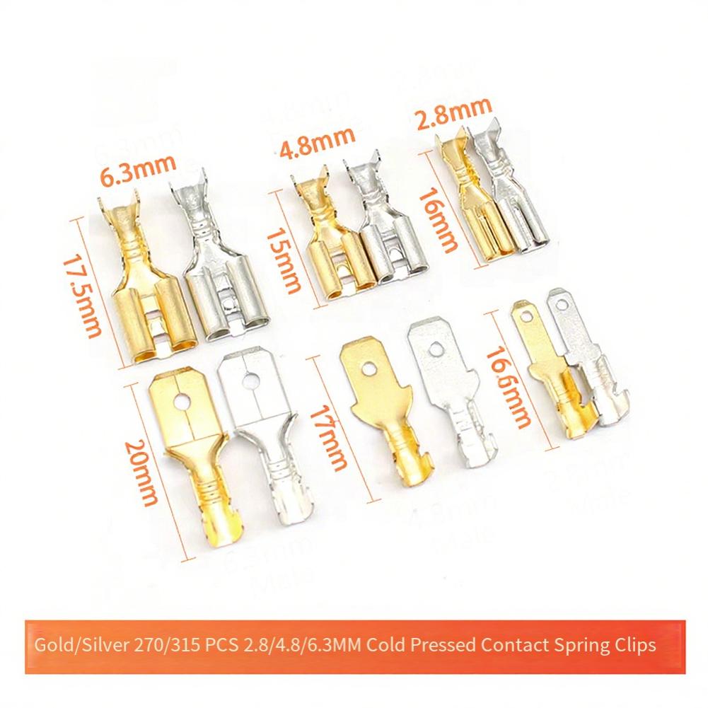 270PCS Electrical Crimp Terminal Connector Pliers Cold Press Electrical Wire Connector Male And Female Spade Connectors Kit