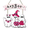 Hey Boo Halloween Wreath Ghost Door Sign Cute Halloween Decor  Home Office Decor