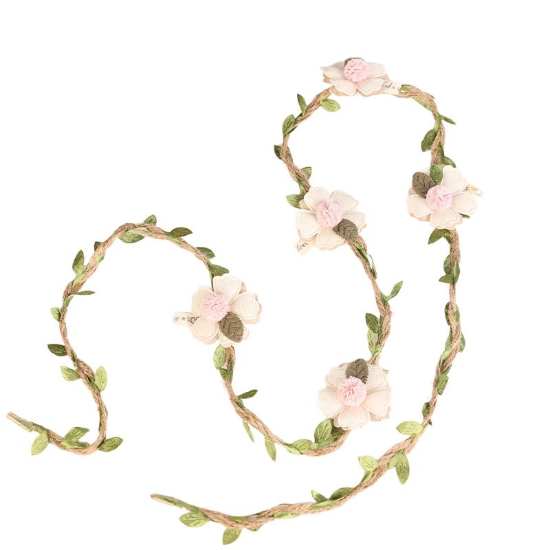 1pc Hair Accessory Flower Headband Wreath Long Rattan Artificial Flower Women Hair Band