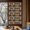 Adhesivo de Vidrio de Colores Vintage Removible Impermeable Estático Adhesivo para Ventana Hogar Oficina Habitación Iglesia Decorativo Privacidad Película para Ventana