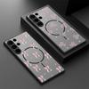 Pink Bowknot Pattern Magnetic Phone Case For Samsung Galaxy S26 S25 S24 S22 Ultra S24 S23 S25 FE For Magsafe Hard Matte Cover