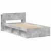 Bed Frame with Storage Space Concrete Grey 75 x 190 cm Particleboard