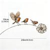 Three Bird Garden Stake Metal Yard Piece with Curved Branch Detail and 24 Inch Soil Insert for Pot Groupings, Lawn Lines and Garden Rows