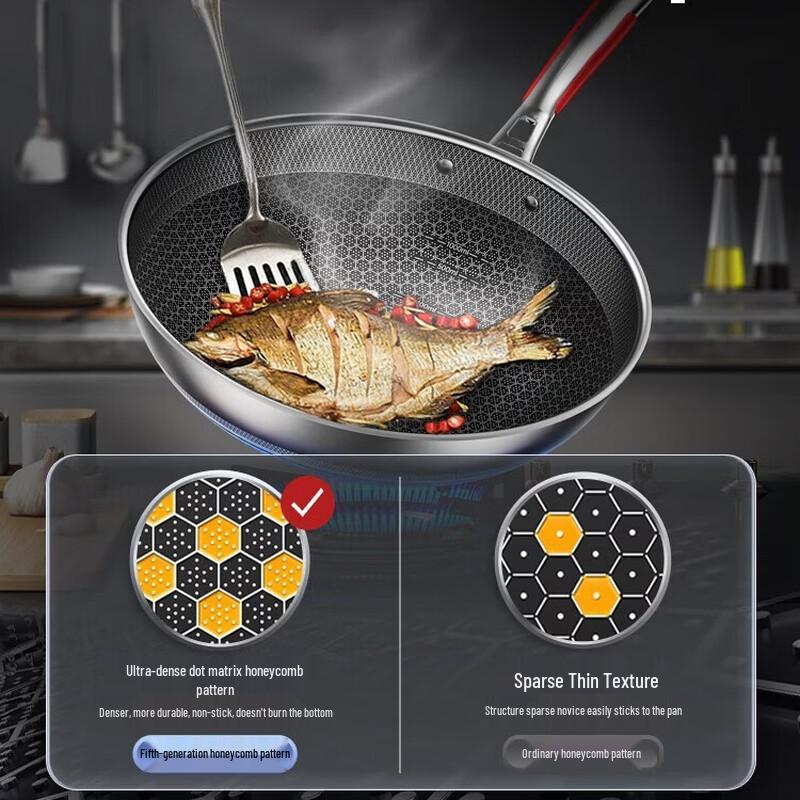 

KOBACH 5th Gen 32cm Honeycomb Non-Stick Stainless Steel Wok