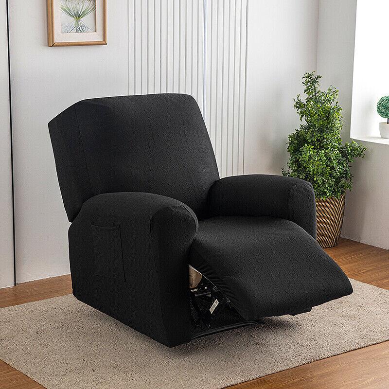 1seater Recliner Sofa Cover Ice Silk Jacquard Stretch Single Chair Covers Arm Sofa Slipcover Living Room Chair Protector