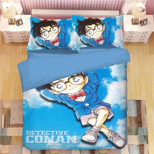 Detective Conan Bedding Anime New Cartoon Bedclothes Character Sets Twin Queen King Size Duvet Cover Pillowcase Home Textiles