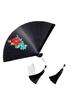 Bamboo Fan for Women, Traditional Style, Classical Black Folding Fan, Compact Hanfu Dance Fan, Portable Silk Cloth Fan