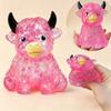 Cute Cow Squishy Maltose Fidget Toy Soft Cow  Squeeze Toy Small Cute Animal Anti Stress Splat Decompressions Vent Squeeze Toy