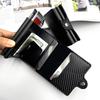 Anti-Skimming RFID Aluminum Card Holder with Large Capacity and Carbon Fiber PU Design