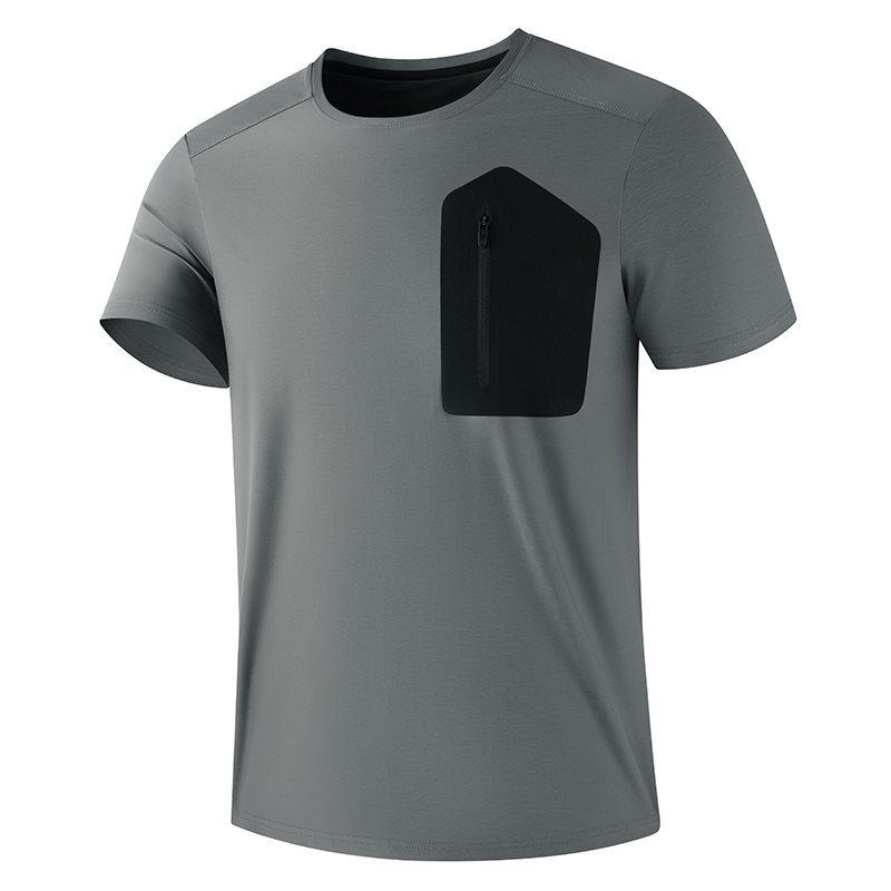 Men's Ice Silk Quick-Dry Cycling T-Shirt - High Elastic, Lightweight, Breathable, Short Sleeve, Round Neck Sportswear Top