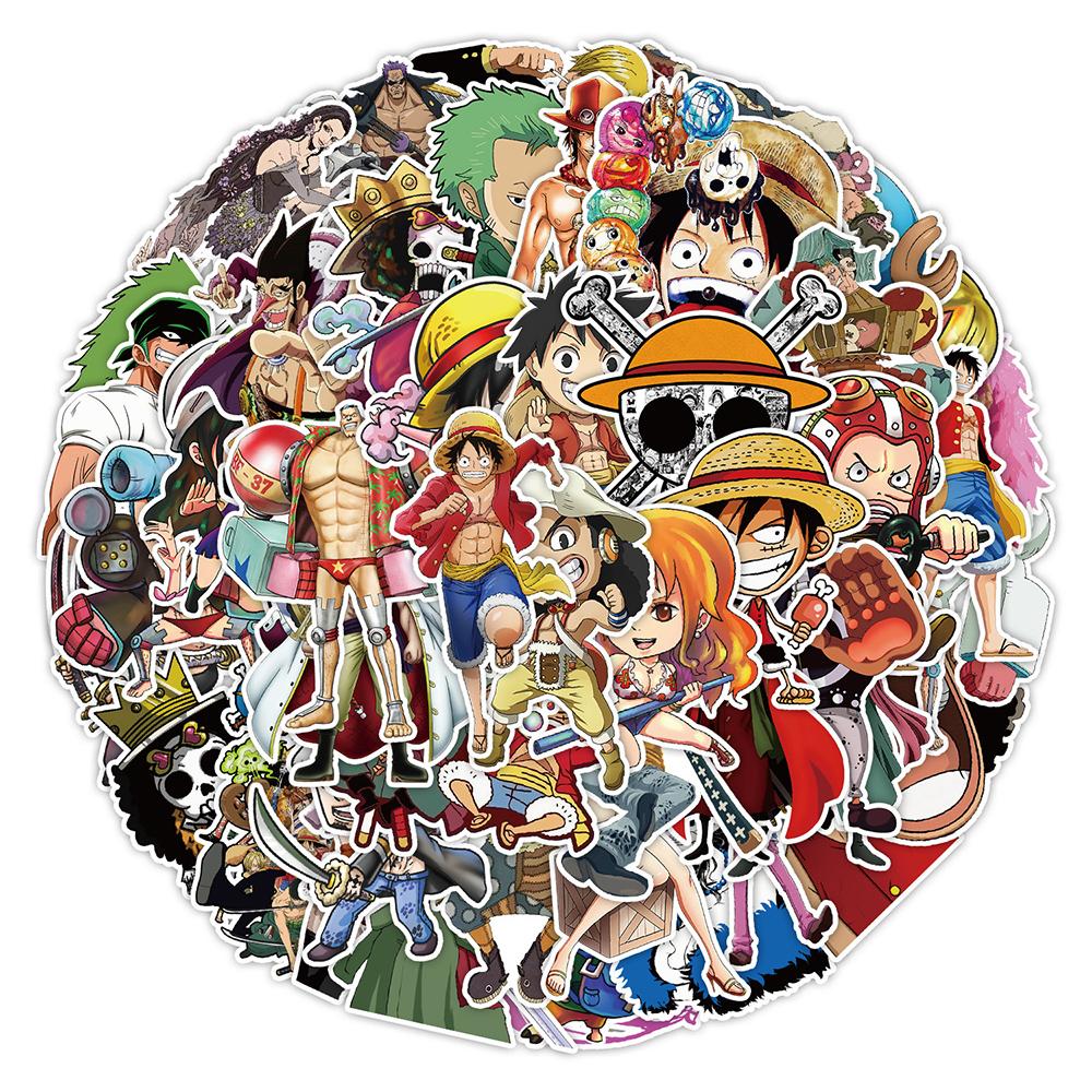 10/30/50pcs Hot Anime One Piece Stickers Luffy Zoro Nami Cartoon Decals Motorcycle Phone Helmet Laptop Cool Graffiti Sticker Toy