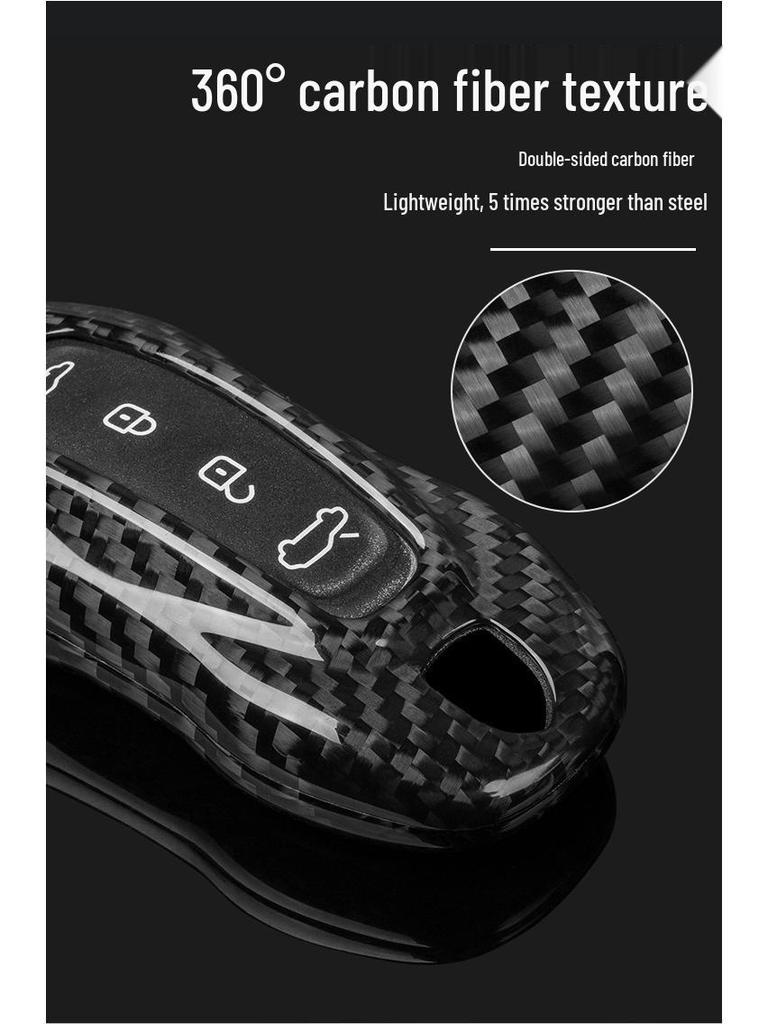 T-Carbon Kohlefaser Schlüsselhülle für Porsche Macan EV Schlüsselgehäuse