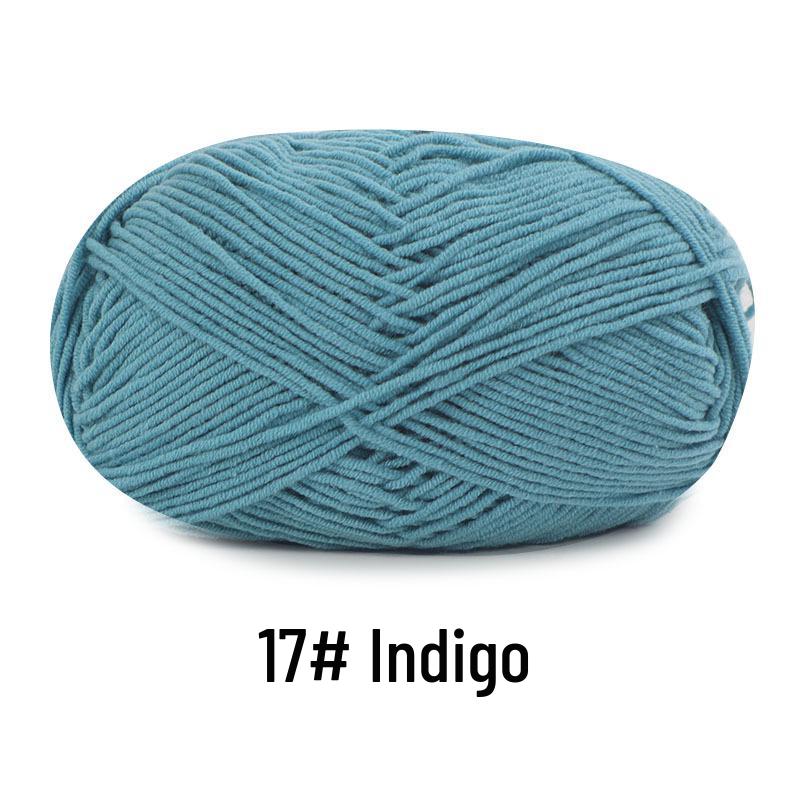Su He 4-Strand Combed Cotton Yarn for Handmade Knitting: DIY Milk Cotton for Dolls, Cushions, and Blankets.