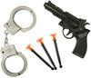 Conjunto Acessórios de Policial Pistola Algemas