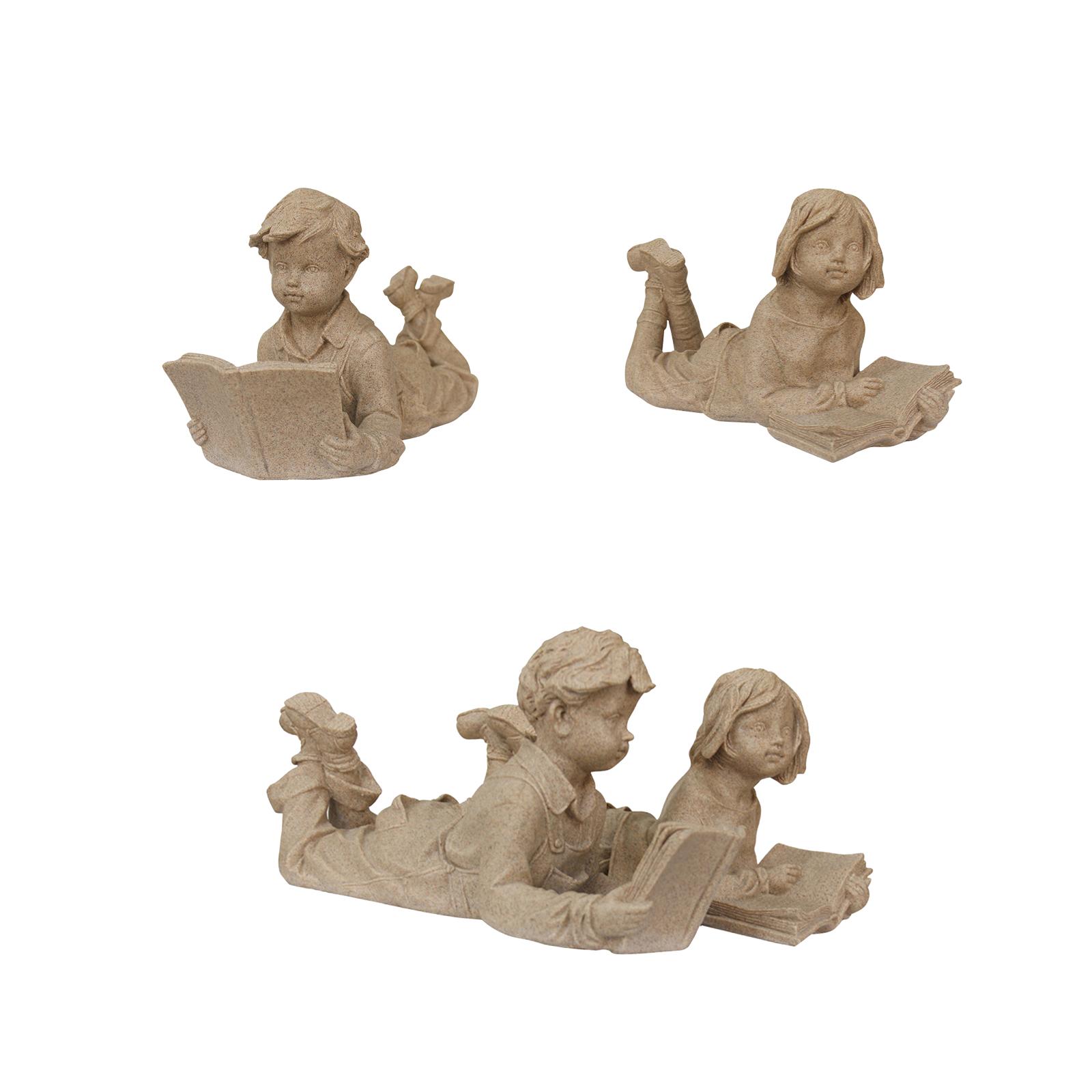 

Kids Reading Statue Modern Figurine Creative Craft for Home Bedroom Cabinet