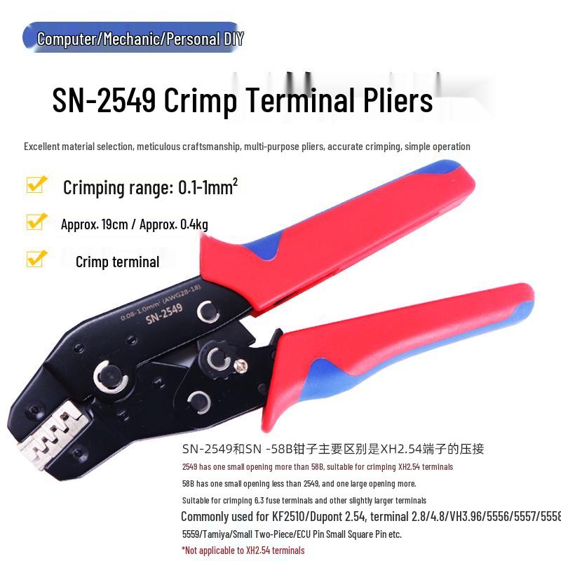 SN-2549 Crimping Pliers for XH2.54, VH3.96, 5557, 5559 Terminals