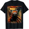 Maglietta Urlo Artistico per Amanti dei Panda Rossi _ T-Shirt Artistica Panda Rosso