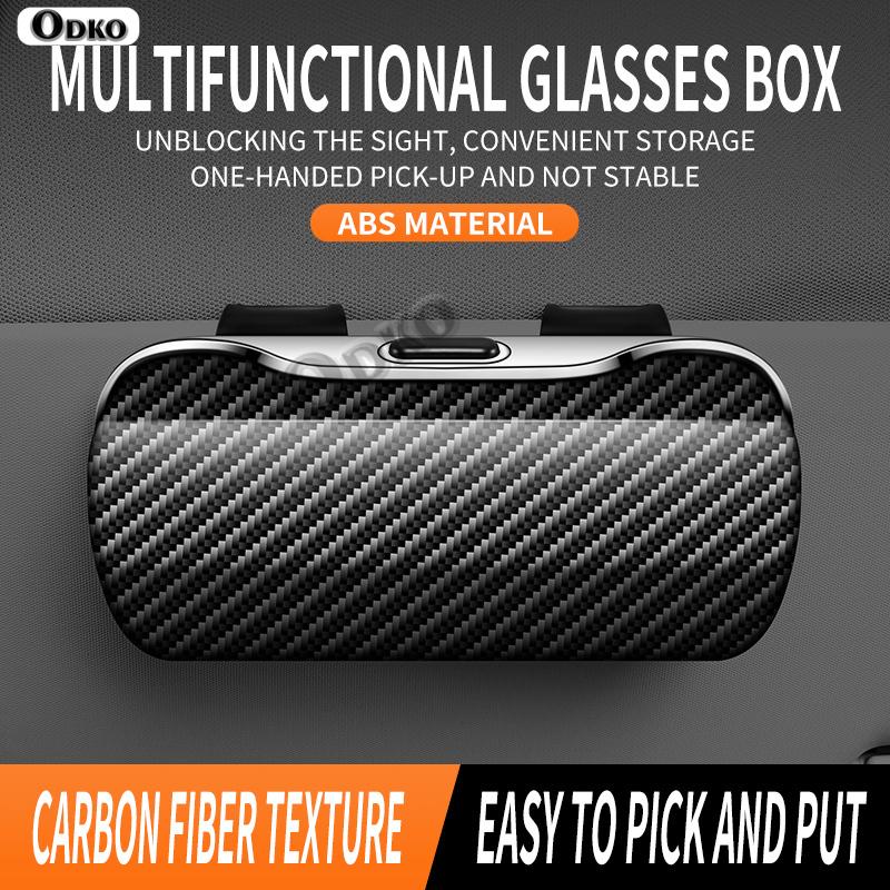 Press Switch Car Sun Visor Glasses Box for Renault Captur Koleos Kadjar Arkana Megane Dacia Duster Clio Sunglasses Storage Case