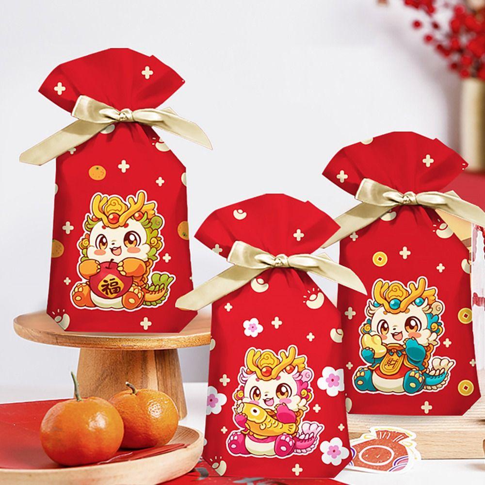 

Праздничные принадлежности, сумки для конфет с драконом, новогодний пакет для печенья, милый карман для хранения