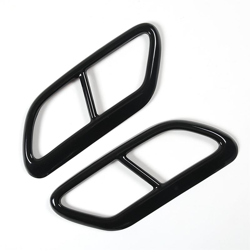 Black Stainless Steel Pipe Throat Exhaust Outputs Tail Frame Trim Cover For Volvo S60 S90 V90 2016- Spare Parts Parts-M