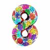 40 Inch Aluminum Foil Number Balloon Colorful 2024 New Year Large Size Balloon Celebration Decoration Party Supplies