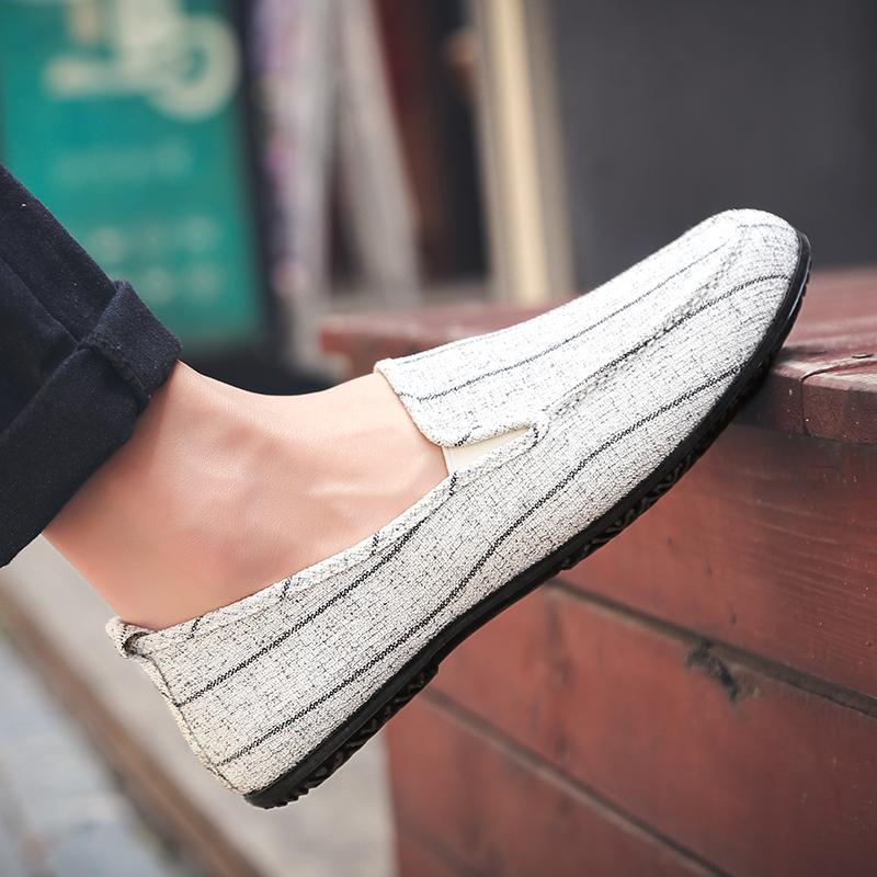 Spring Breathable Men'S Shoes Beijing Old Canvas Shoes Men'S Korean Version Shoes Casual Shoes Foot Cover Driving Lazy Shoes Men'S Cloth Shoes