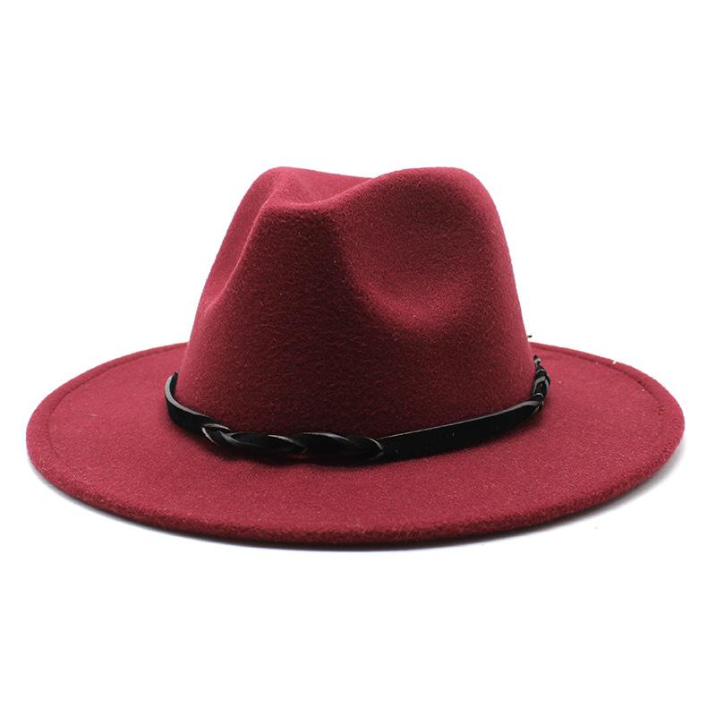 Seasonal Big Eaves Hat Flat Edge Top Hat Men'S And Women'S Woolen Jazz Hat Lmn172
