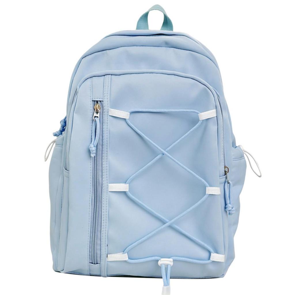 Japanese Style Color Block Drawstring Backpack: Large Capacity Sports & Travel Bag for Men and Women