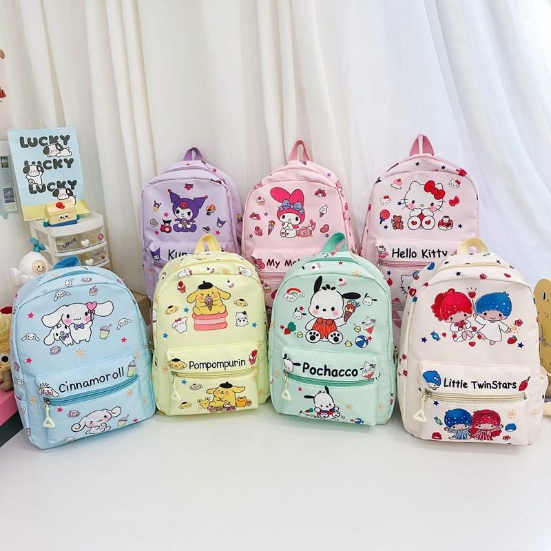 Hello Kitty Kuromi Cinnamoroll My Melody Printed Children Backpack For Daily Use