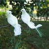 2pcs Fake Bird White Doves Artificial Foam Feathers Birds with Clip Pigeons Decoration for Wedding Christmas Home