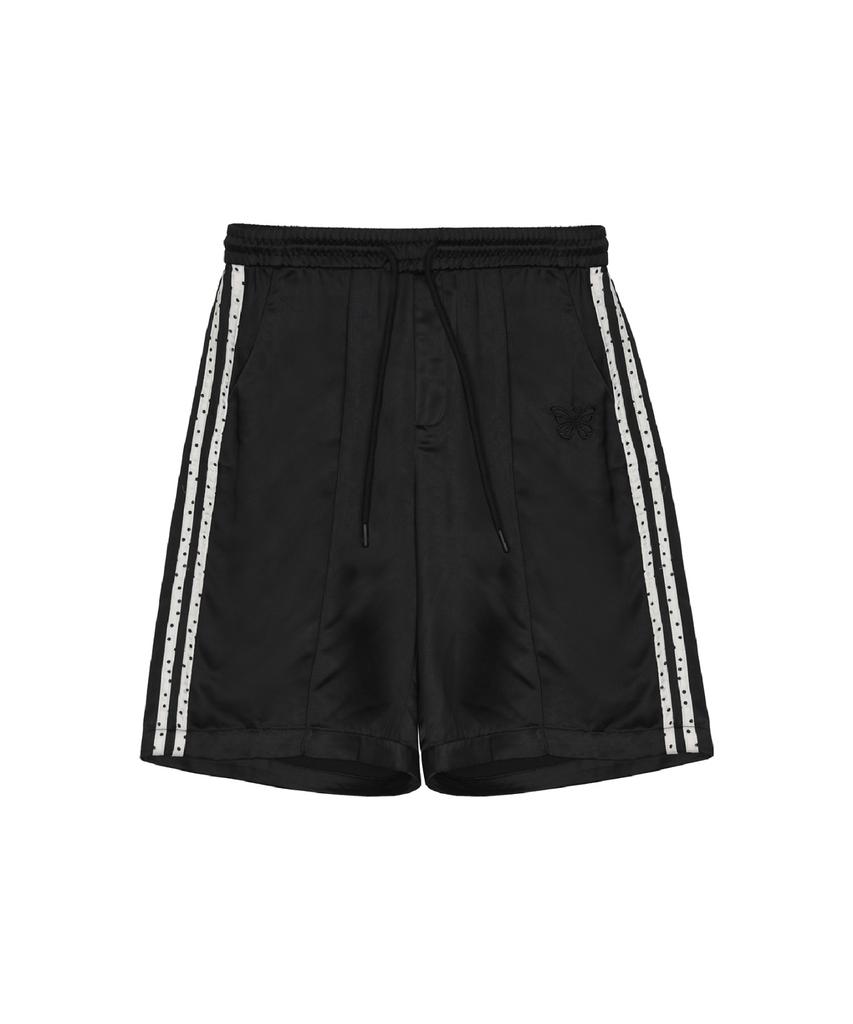Nigaennikol Dot Double Line Satin Half Pants_Black