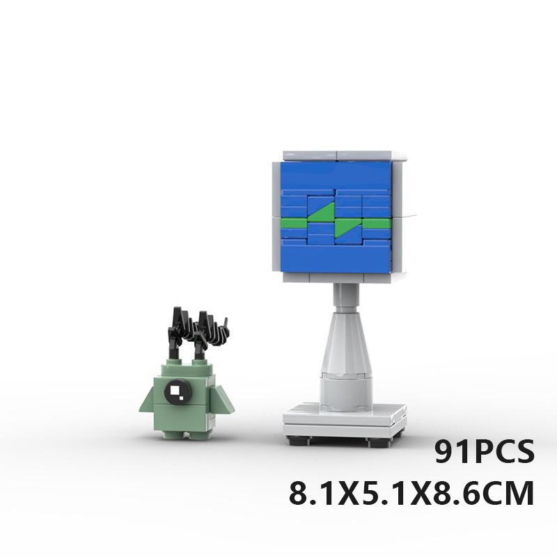 Domestic Building Block Compatible With Spongebob Squarepants Series Square Head Boy Children'S Educational Diy Assembly Set Gift