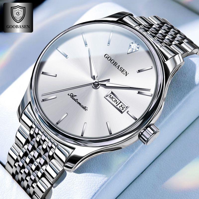 Montre Mécanique Lumineuse Entièrement Automatique pour Homme - Étanche, Tendance, Design Squelette avec Double Calendrier.