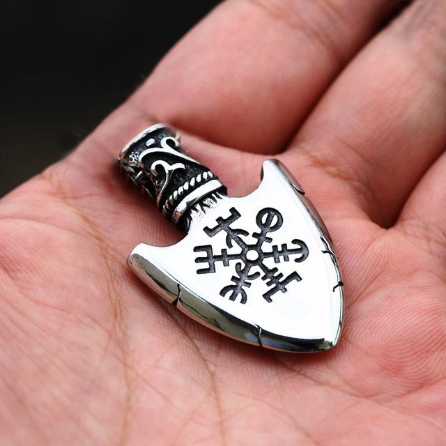 

Винтажное мужское ожерелье с подвеской Valknut из нержавеющей стали, готический панк, скандинавское ожерелье викингов Vegvisir, ретро тотемный амулет, ювелирные изделия