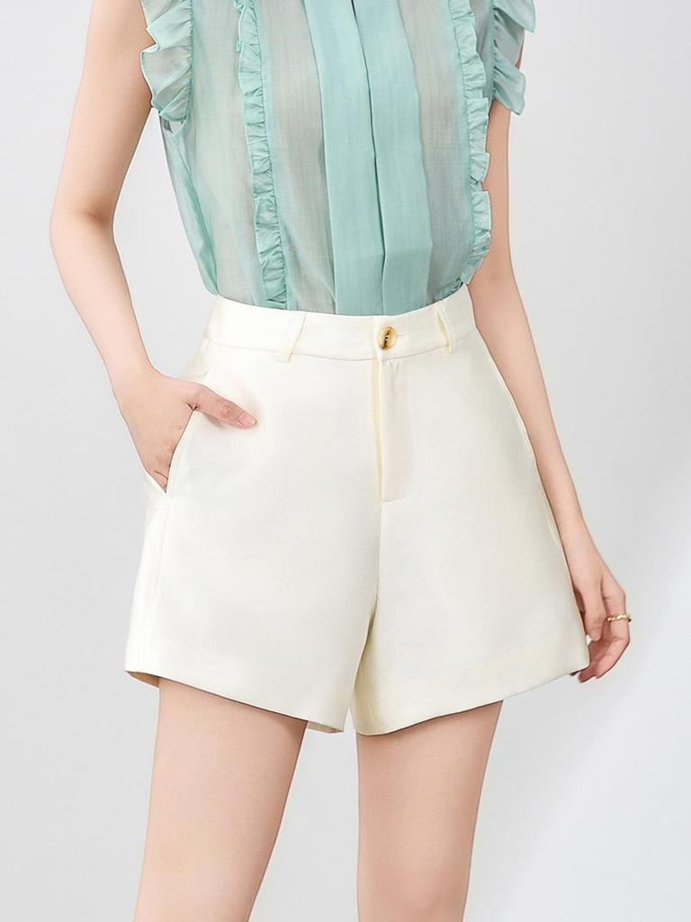 Women's Slimming Silk Wool Shorts Suit - High-Quality, Flattering Fit