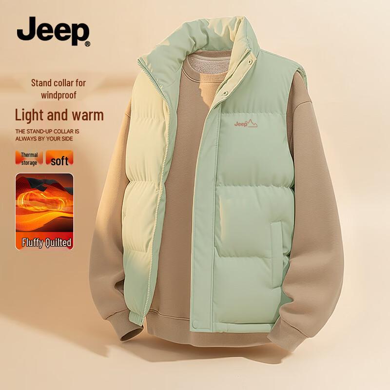 Heren JEEP Wintervest met Fleecevoering en Opstaande Kraag