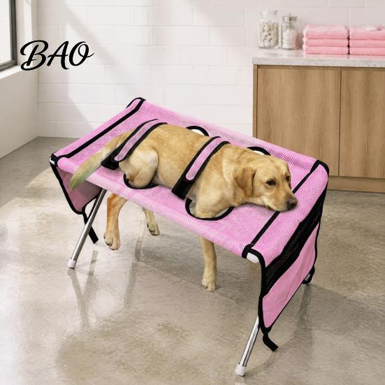 Small Dog Grooming Supplies Pet Hammock with Stand, Bathing Hammock, Foldable Bath Holder for Adjustable Straps & Medium Pets, Restraint Tool Washing