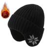 Outdoor Ski Hat Winter Thick Beanie Hat With Fleece Lined For Men Women Winter Solid Knitted Wool Skull Cap For Outdoor Use