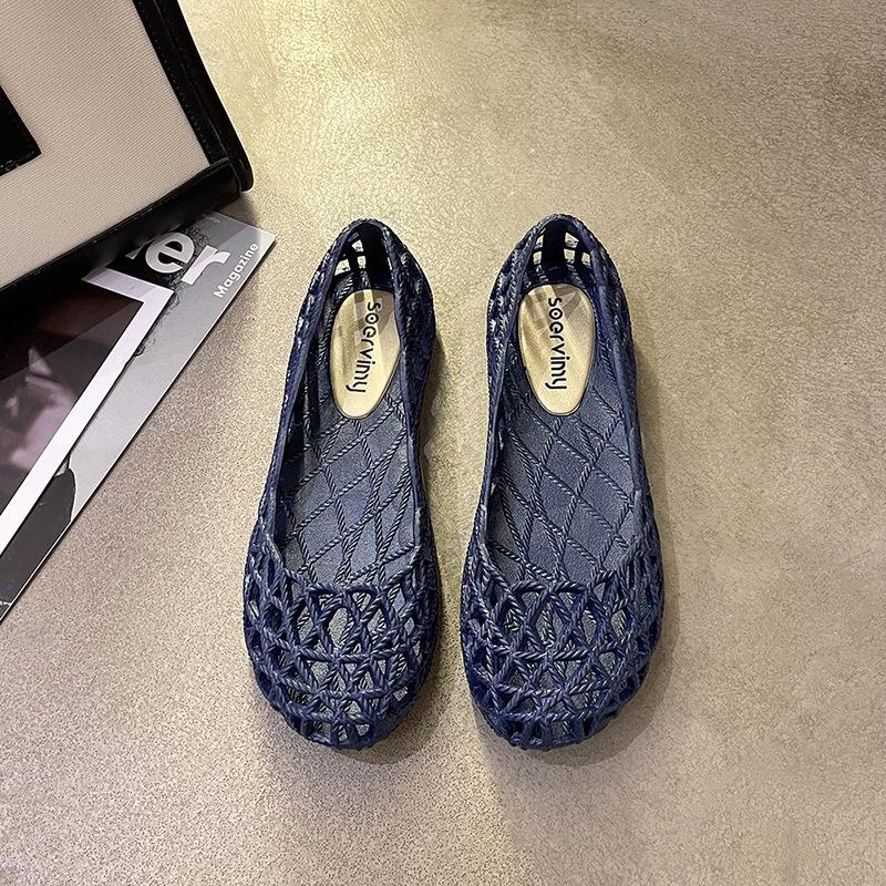 

Women s Summer Hollow Out Non-Slip Flat Nurse Shoes - Soft Sole, Breathable, Closed Toe Jelly Shoes 40