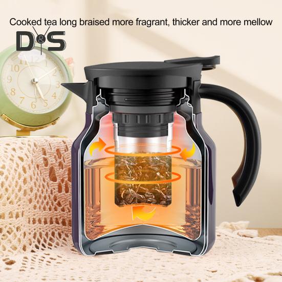 Tee-Thermokanne, 1000 ml, isolierte Teekanne aus Edelstahl mit Siebdeckel, abnehmbarem Filter, V-förmiger Ausguss, Kaffeekanne, Thermoskanne für die Küche zu Hause