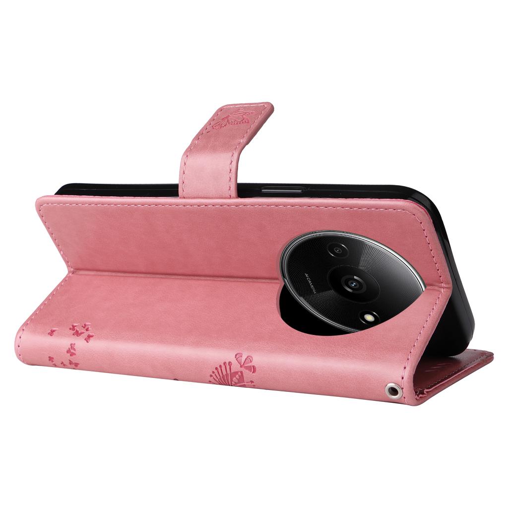 For Xiaomi Redmi A3/Poco C61 4G Phone Case with Stand Cat Tree Pattern Leather Wallet Mobile Cover